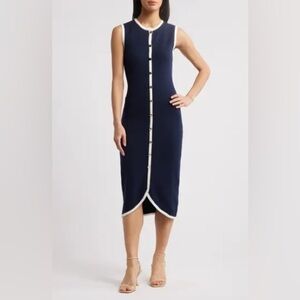 Zoe and Claire Contrast Detail Sleeveless Sweater Dress size XS